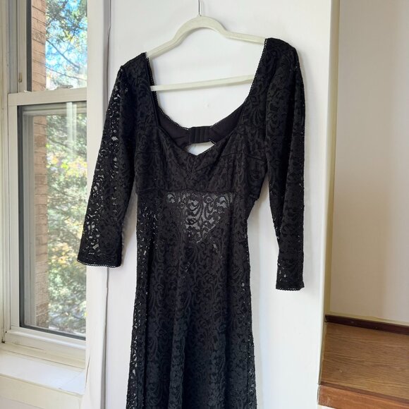 Free People Black Lace Maxi Dress Adored Large New - Picture 6 of 13